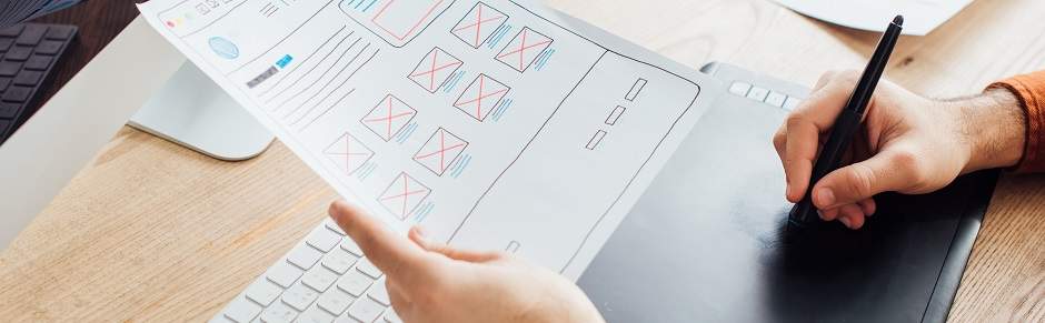 Cropped view of designer planning user 