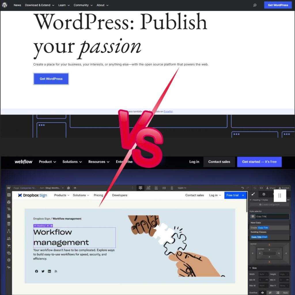 Webflow vs WordPress