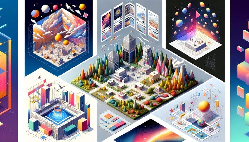 Isometric website designs