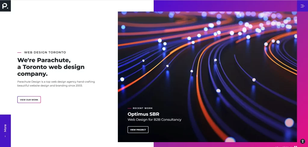website screenshot of parachute